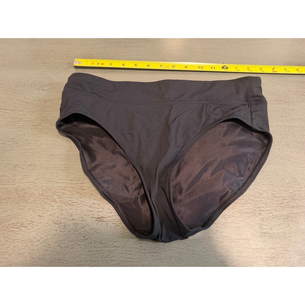 Lands End Womens High Waist Bikini Swim Bottom Black Size 10